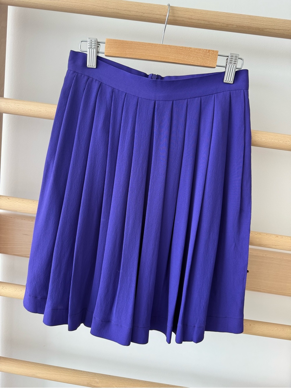 Missoni Brand Luxury Silk-Blend Pleated A-Line Skirt in Vibrant Purple